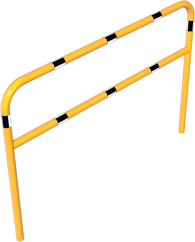 Schutzbügel aus Stahlrohren mit Querholm zum einbetonieren ges. breite 2 m schräg oben links